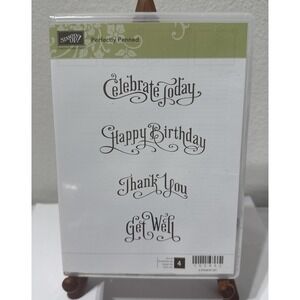Stampin' Up! RubberStamp Set Perfectly Penned Complete 4 Pc 122892